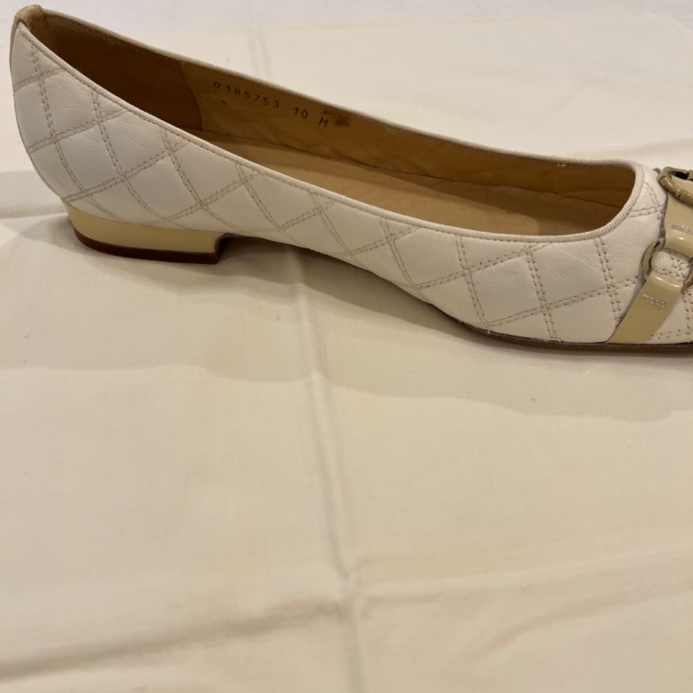 Delman Bergdorf Goodman Cream Phoenix-GN Glove Nappa Quilted Shoes--Size 10 M - Picture 5 of 16